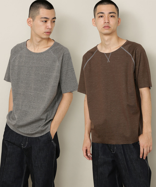 ADAM ET ROPE'(アダムエロペ)の「〈ONOメリヤス〉別注 接結カットオフTシャツ(Tシャツ/カットソー・メンズ・ブラック/グレー・L/M)」の2枚目の写真