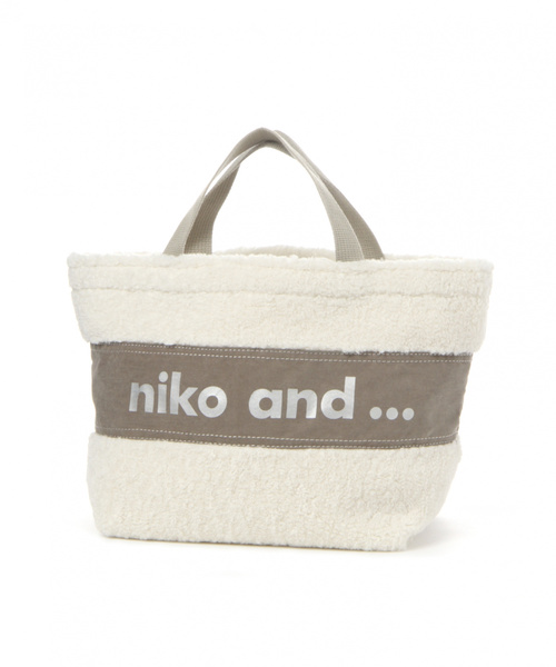 niko and...（ニコアンド）の「オリジナルボアロゴトートM（トートバッグ・レディース・ホワイト/ピンク/セージグリーン・0）」の2枚目の写真