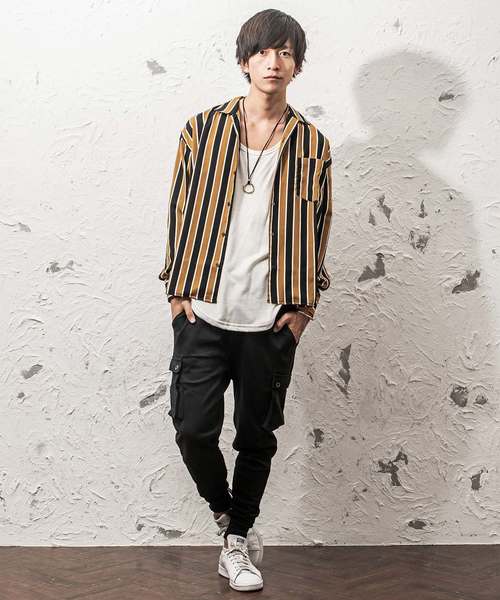 MinoriTY（マイノリティ）の「オープンカラーシャツ/総柄プリント（シャツ/ブラウス・メンズ・ブラック/グリーン/ブラウン/ワイン/マスタード・M/XL/L）」の8枚目の写真