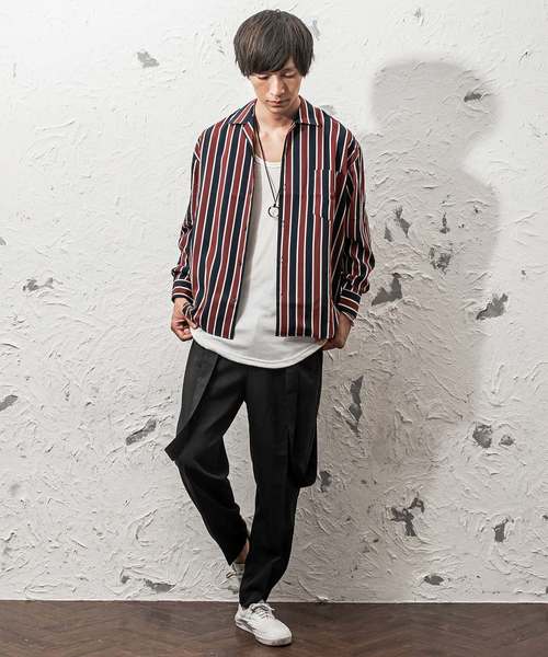 MinoriTY（マイノリティ）の「オープンカラーシャツ/総柄プリント（シャツ/ブラウス・メンズ・ブラック/グリーン/ブラウン/ワイン/マスタード・M/XL/L）」の18枚目の写真