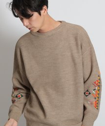 niko and... | 袖刺繍ニットプルオーバー(ニット/セーター)