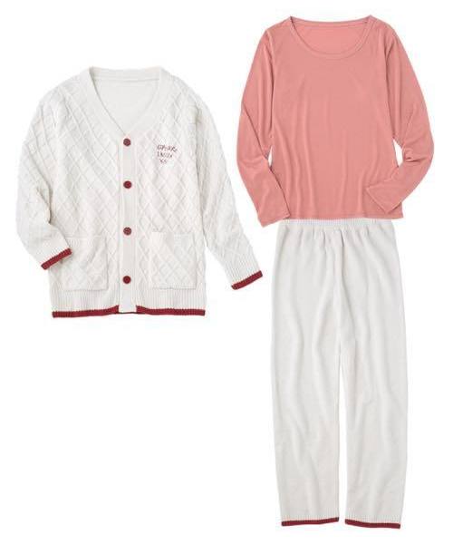PEACH JOHN(ピーチジョン)の「【ふわもこニットで真冬もあったか!お得な3点セット】ホイップリーチェックパターン3点セット(ルームウェア/パジャマ)」|オフホワイト