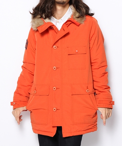 HYSTERIC GLAMOUR（ヒステリックグラマー）の「フーデッドCO（ダウンジャケット/コート・メンズ・ベージュ/オレンジ/ネイビー/ブラック・SMALL/MEDIUM/LARGE）」の4枚目の写真