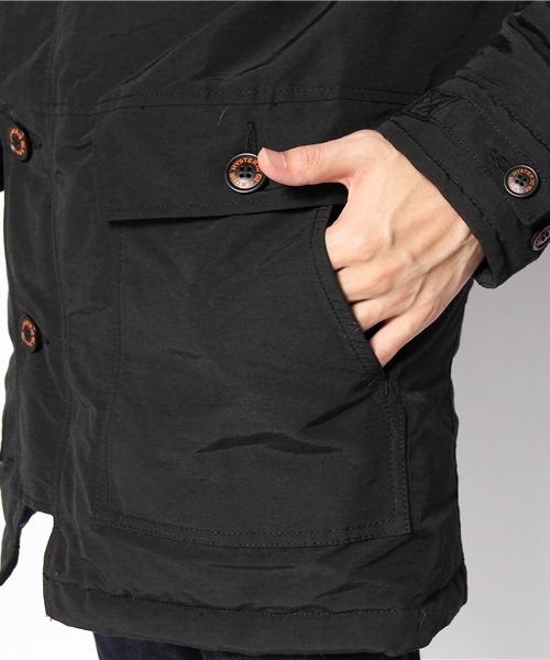 HYSTERIC GLAMOUR（ヒステリックグラマー）の「フーデッドCO（ダウンジャケット/コート・メンズ・ベージュ/オレンジ/ネイビー/ブラック・SMALL/MEDIUM/LARGE）」の13枚目の写真