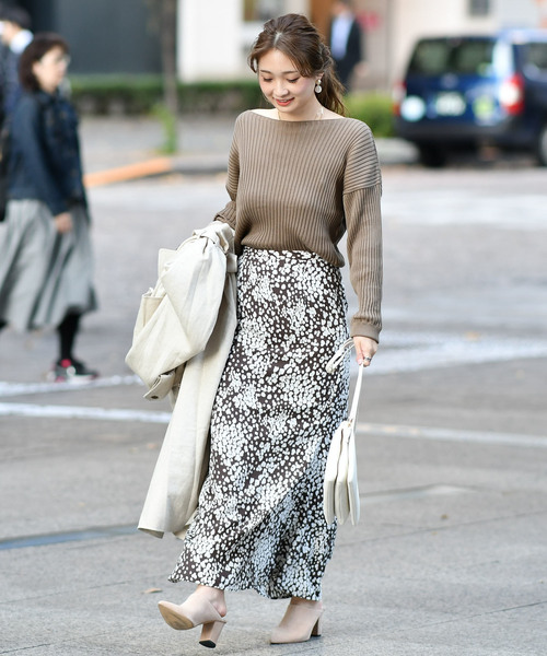 DouDou(ドゥドゥ)の「リブドルマンニット(ニット/セーター・レディース・オフホワイト/ブラウン/ベージュ/ブルー/ネイビー/ブラック・FREE)」の7枚目の写真