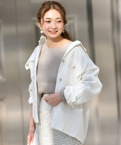 DouDou(ドゥドゥ)の「リブドルマンニット(ニット/セーター・レディース・オフホワイト/ブラウン/ベージュ/ブルー/ネイビー/ブラック・FREE)」の20枚目の写真