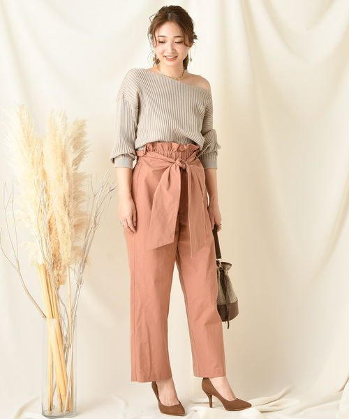 DouDou(ドゥドゥ)の「リブドルマンニット(ニット/セーター・レディース・オフホワイト/ブラウン/ベージュ/ブルー/ネイビー/ブラック・FREE)」の22枚目の写真