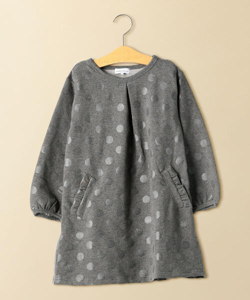 Green Label Relaxing グリーンレーベルリラクシング の キッズ ラメ裏毛ドットプリントワンピース ワンピース Wear