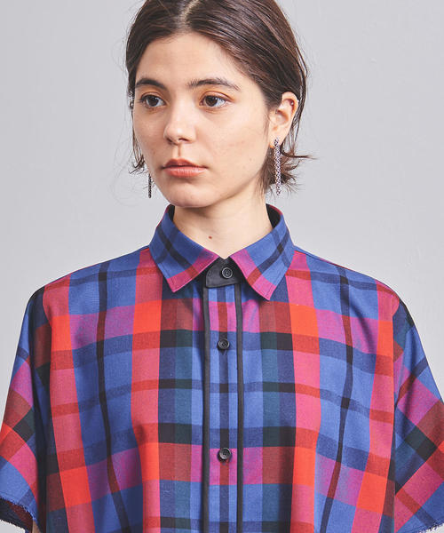 【美品】  THE RERACS / ザリラクス | コットンチェック オープンカラー シャツ | 38 | レッド | レディース UNITED ARROWS（ユナイテッドアローズ）の「＜THE RERACS （ザ
