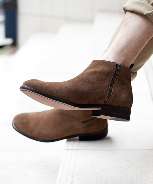 NANO universe（ナノユニバース）の「Enzo Giletti/ スウェードサイドZIPショートブーツ（ブーツ・メンズ・ブラック/ブラウン・41/43/40/42）」の3枚目の写真