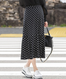 Cookie Chocolate | ヘムプリーツドットスカート(スカート)