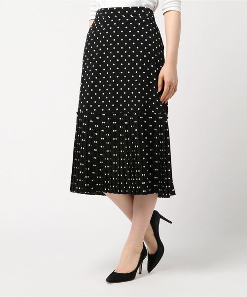 Cookie Chocolate(クッキーチョコレート)の「ヘムプリーツドットスカート(スカート・レディース・アイボリー/ブラック・FREE)」の12枚目の写真