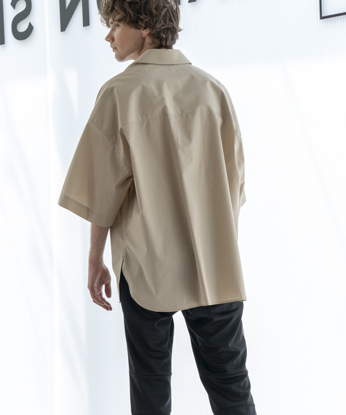 MAISON SPECIAL（メゾンスペシャル）の「スーパービッグサイズハーフジッププルオーバーシャツ 【MAISON SPECIAL/メゾンスペシャル】（シャツ/ブラウス・メンズ・ベージュ/ブラック/サックスブルー・46/48）」の15枚目の写真