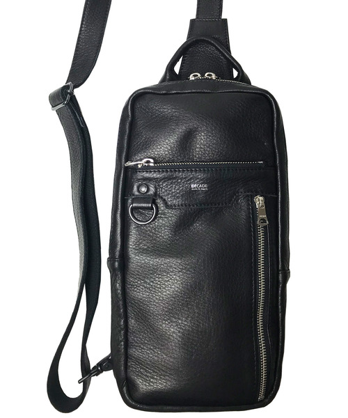 DECADE(ディケイド)の「オイルドカウレザー・ボディワンショルダーバッグ DECADE(No-01182) Oiled Cow Leather Body Shoulder Bag(ボディバッグ/ウエストポーチ)」|ブラック