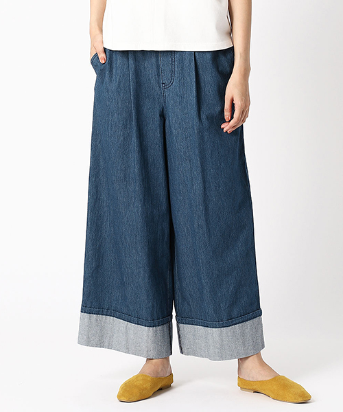 ONIGIRI(オニギリ)の「デニム イージー ワイドパンツ(デニムパンツ・レディース・ホワイト/ネイビー・SMALL/MEDIUM/LARGE)」の14枚目の写真