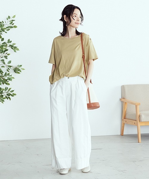 ONIGIRI(オニギリ)の「デニム イージー ワイドパンツ(デニムパンツ・レディース・ホワイト/ネイビー・SMALL/MEDIUM/LARGE)」の16枚目の写真