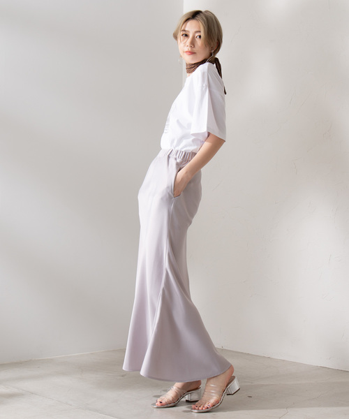 WEGO(ウィゴー)の「WEGO/サテンマーメイドロングスカート(スカート・レディース・シルバー/グリーン系その他・FREE)」の10枚目の写真