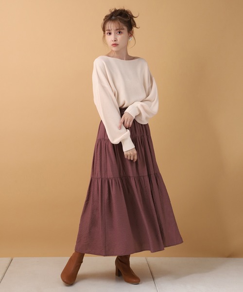 one after another NICE CLAUP(ワンアフターアナザーナイスクラップ)の「ボートネック2wayニット(ニット/セーター・レディース・アイボリー/ブラウン/モカ/ベージュ・FREE)」の11枚目の写真