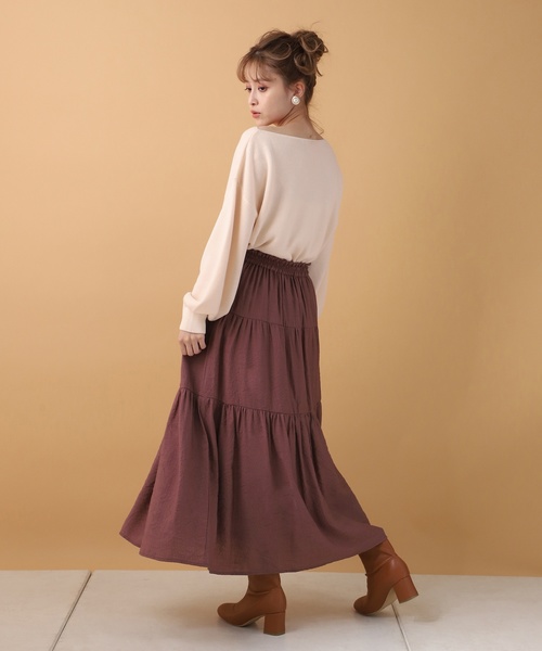 one after another NICE CLAUP(ワンアフターアナザーナイスクラップ)の「ボートネック2wayニット(ニット/セーター・レディース・アイボリー/ブラウン/モカ/ベージュ・FREE)」の5枚目の写真