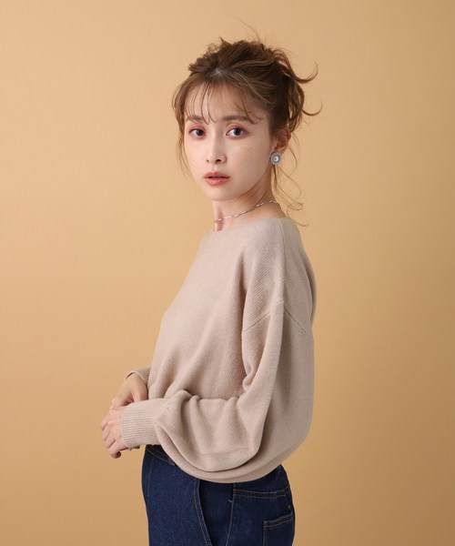 one after another NICE CLAUP(ワンアフターアナザーナイスクラップ)の「ボートネック2wayニット(ニット/セーター・レディース・アイボリー/ブラウン/モカ/ベージュ・FREE)」の18枚目の写真