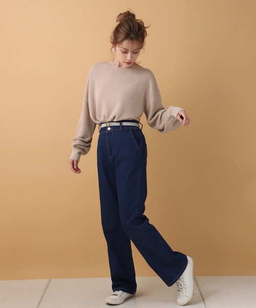 one after another NICE CLAUP(ワンアフターアナザーナイスクラップ)の「ボートネック2wayニット(ニット/セーター・レディース・アイボリー/ブラウン/モカ/ベージュ・FREE)」の9枚目の写真