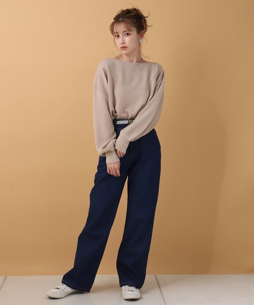 one after another NICE CLAUP(ワンアフターアナザーナイスクラップ)の「ボートネック2wayニット(ニット/セーター・レディース・アイボリー/ブラウン/モカ/ベージュ・FREE)」の12枚目の写真