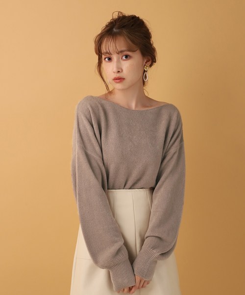 one after another NICE CLAUP(ワンアフターアナザーナイスクラップ)の「ボートネック2wayニット(ニット/セーター・レディース・アイボリー/ブラウン/モカ/ベージュ・FREE)」の17枚目の写真