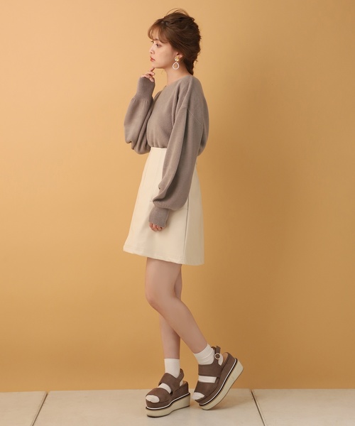 one after another NICE CLAUP(ワンアフターアナザーナイスクラップ)の「ボートネック2wayニット(ニット/セーター・レディース・アイボリー/ブラウン/モカ/ベージュ・FREE)」の19枚目の写真