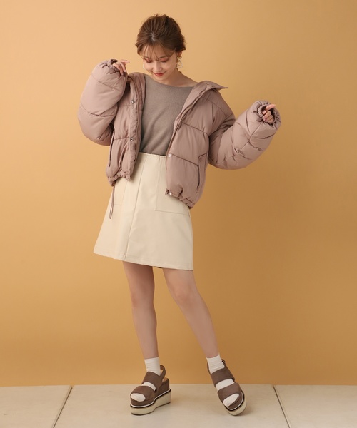 one after another NICE CLAUP(ワンアフターアナザーナイスクラップ)の「ボートネック2wayニット(ニット/セーター・レディース・アイボリー/ブラウン/モカ/ベージュ・FREE)」の10枚目の写真