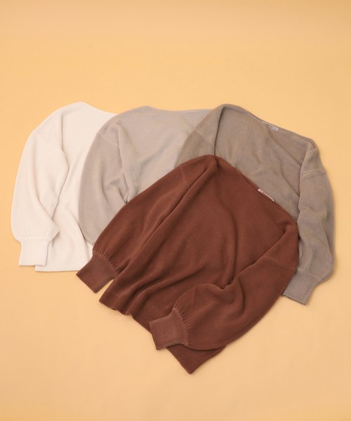 one after another NICE CLAUP(ワンアフターアナザーナイスクラップ)の「ボートネック2wayニット(ニット/セーター・レディース・アイボリー/ブラウン/モカ/ベージュ・FREE)」の7枚目の写真