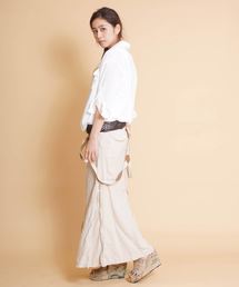 goa（ゴア）の「サスペンダー付き綿麻カーゴロングスカート