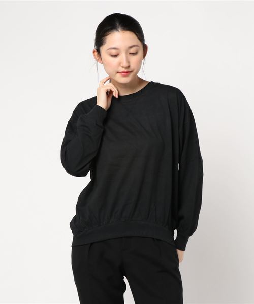 AMERICAN HOLIC（アメリカンホリック）の「衿リブドロップショルダーカットプルオーバー＊（Tシャツ/カットソー・レディース・ブラック/パープル/グリーン/ベージュ系その他/キャメル・M/L）」の3枚目の写真