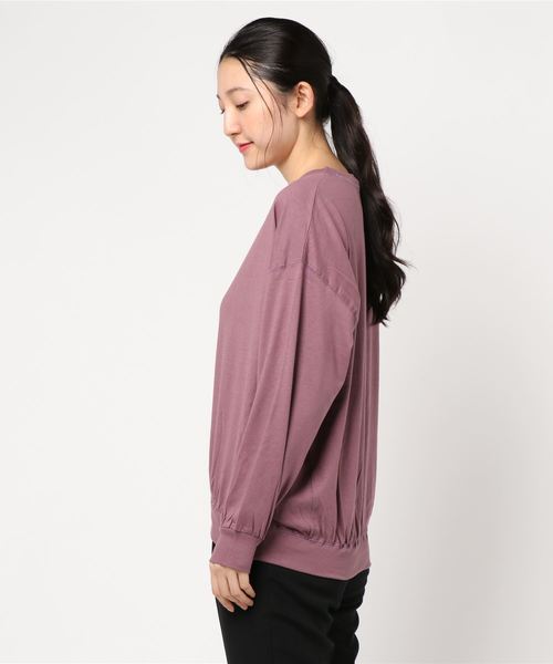 AMERICAN HOLIC（アメリカンホリック）の「衿リブドロップショルダーカットプルオーバー＊（Tシャツ/カットソー・レディース・ブラック/パープル/グリーン/ベージュ系その他/キャメル・M/L）」の7枚目の写真