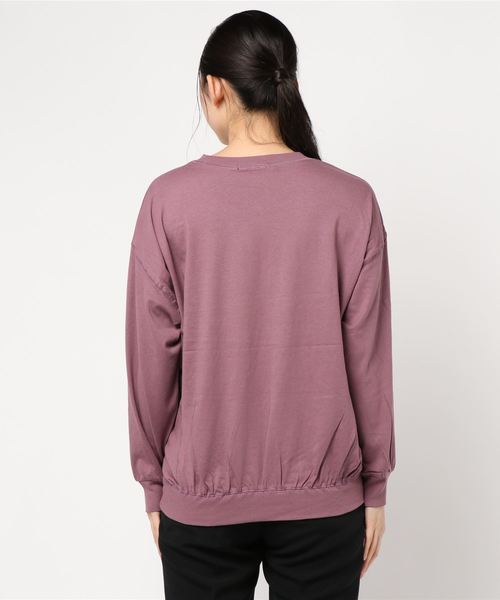 AMERICAN HOLIC（アメリカンホリック）の「衿リブドロップショルダーカットプルオーバー＊（Tシャツ/カットソー・レディース・ブラック/パープル/グリーン/ベージュ系その他/キャメル・M/L）」の6枚目の写真