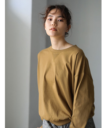 衿リブドロップショルダーカットプルオーバー*
