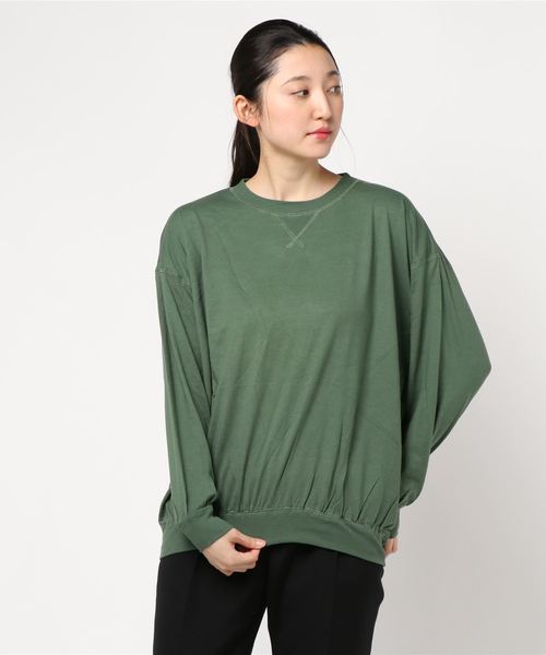 AMERICAN HOLIC（アメリカンホリック）の「衿リブドロップショルダーカットプルオーバー＊（Tシャツ/カットソー・レディース・ブラック/パープル/グリーン/ベージュ系その他/キャメル・M/L）」の9枚目の写真