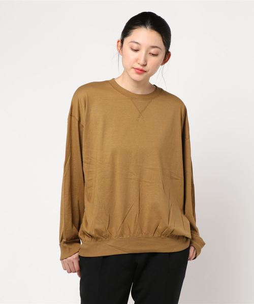 AMERICAN HOLIC（アメリカンホリック）の「衿リブドロップショルダーカットプルオーバー＊（Tシャツ/カットソー・レディース・ブラック/パープル/グリーン/ベージュ系その他/キャメル・M/L）」の8枚目の写真