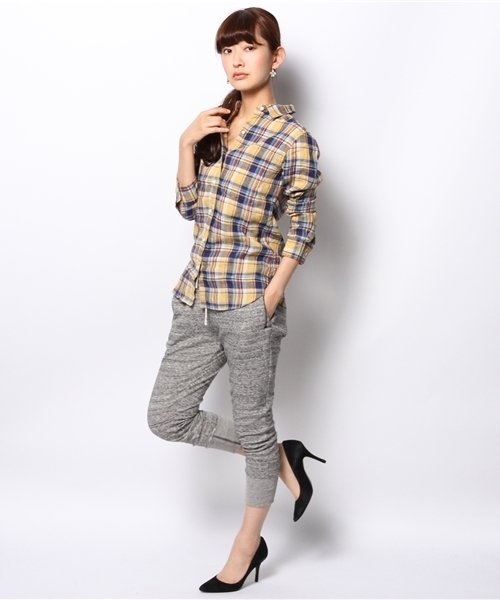 SHIPS for women（シップスフォーウィメン）の「★311111499リネン チェック シャツ（シャツ/ブラウス・レディース・イエロー/ピンク/ライトホワイト/ネイビー・38/36）」の9枚目の写真
