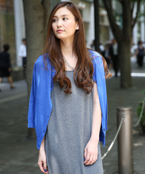 GLOBAL WORK（グローバルワーク）の「【GLOBAL WORK】UV加工/12ゲージコットンリネンクルーカーディガン7分袖/546503（カーディガン/ボレロ・レディース・イエロー/ブルー/グリーン/グレー/レッド/ネイビー・LARGE/SMALL/MEDIUM）」の5枚目の写真