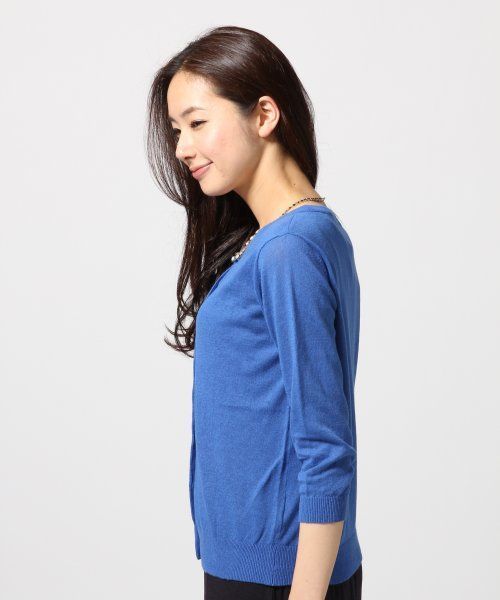 GLOBAL WORK（グローバルワーク）の「【GLOBAL WORK】UV加工/12ゲージコットンリネンクルーカーディガン7分袖/546503（カーディガン/ボレロ・レディース・イエロー/ブルー/グリーン/グレー/レッド/ネイビー・LARGE/SMALL/MEDIUM）」の21枚目の写真