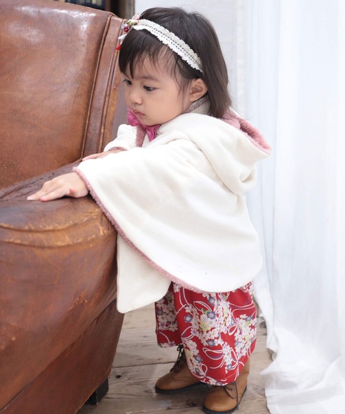 SweetMommy（スウィートマミー）の「リバーシブル 5WAY ベビーケープ（ポンチョ・キッズ・ベージュ/ピンク・70-90cm）」の14枚目の写真