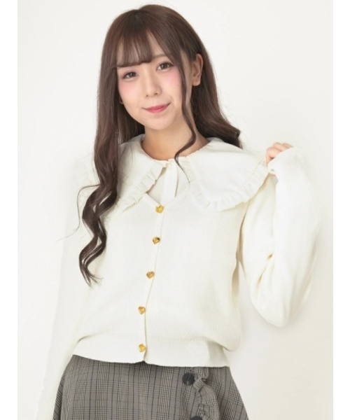 お客様感謝セール Ank ニット セーター Rouge アンクルージュ のニット セーター ハートボタンリブカーディガン を購入できます Ailand Rouge アンクルージュ のファッション トップス ハートボタンリブカーディガン ニット セーター