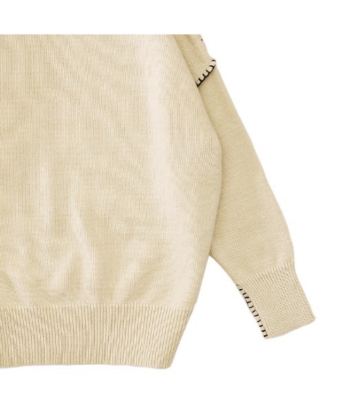 select MOCA(セレクトモカ)の「ステッチタートルネックニット(ニット/セーター・レディース・ブラウン/アイボリー/ダークブルー・FREE)」の21枚目の写真