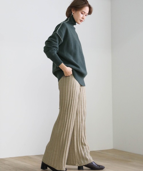 select MOCA(セレクトモカ)の「ステッチタートルネックニット(ニット/セーター・レディース・ブラウン/アイボリー/ダークブルー・FREE)」の17枚目の写真