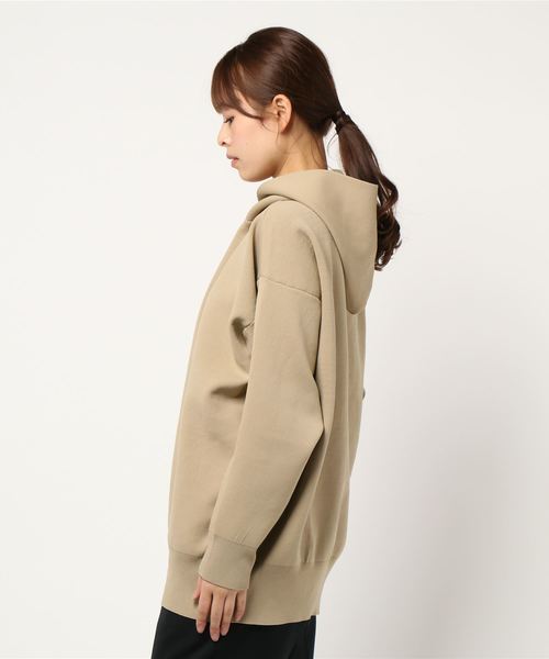 DouDou（ドゥドゥ）の「ニットパーカー（パーカー・レディース・カーキ/アイボリー・FREE）」の4枚目の写真