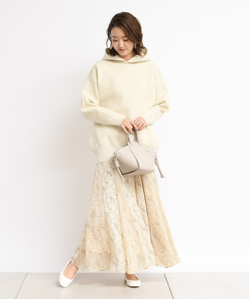 DouDou（ドゥドゥ）の「ニットパーカー（パーカー・レディース・カーキ/アイボリー・FREE）」の7枚目の写真