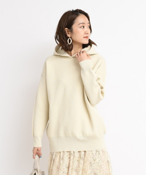 DouDou（ドゥドゥ）の「ニットパーカー（パーカー・レディース・カーキ/アイボリー・FREE）」の12枚目の写真