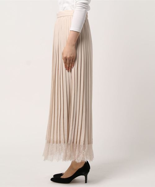 STYLEBLOCK（スタイルブロック）の「トロピカルスカラップレースヘムプリーツカート（スカート・レディース・ライトグレー/ベージュ/ミント/ライトベージュ・M）」の5枚目の写真