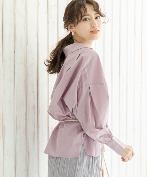 12Twelve Agenda(トゥエルブ アジェンダ)の「コットンテンセルシャツブラウス(シャツ/ブラウス・レディース・ラベンダー/ブラウン/サックスブルー・M)」の2枚目の写真