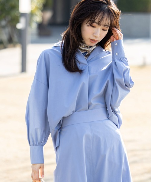 12Twelve Agenda(トゥエルブ アジェンダ)の「コットンテンセルシャツブラウス(シャツ/ブラウス・レディース・ラベンダー/ブラウン/サックスブルー・M)」の3枚目の写真